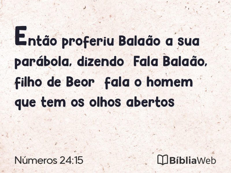 Números 24:15 em imagem para compartilhar