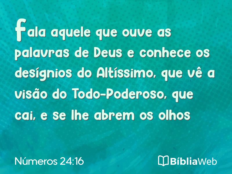 Números 24:16 em imagem para compartilhar