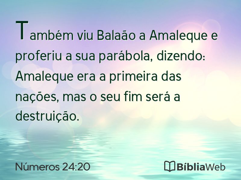 Números 24:20 em imagem para compartilhar