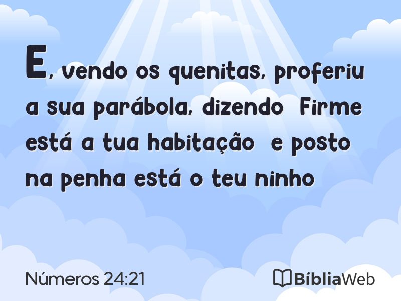 Números 24:21 em imagem para compartilhar