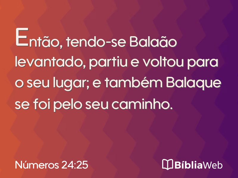 Números 24:25 em imagem para compartilhar