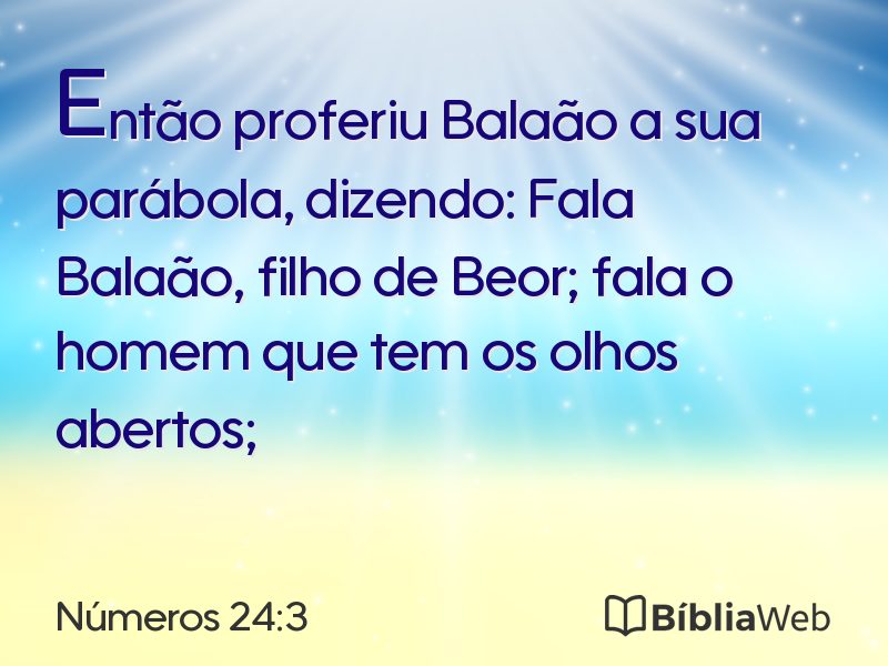 Números 24:3 em imagem para compartilhar