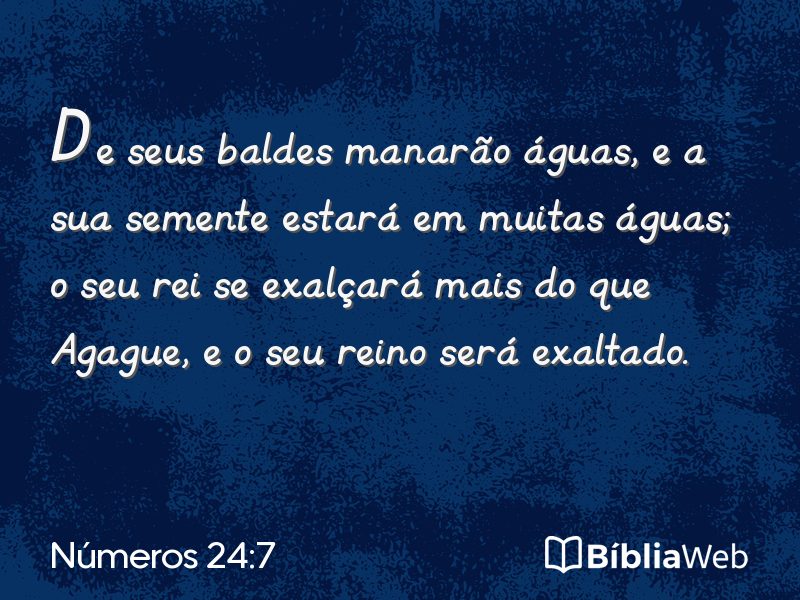 Números 24:7 em imagem para compartilhar