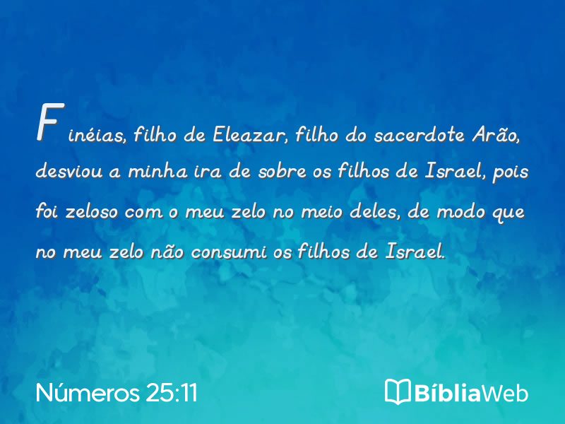 Números 25:11 em imagem para compartilhar