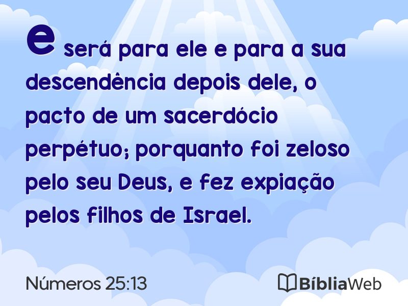 Números 25:13 em imagem para compartilhar