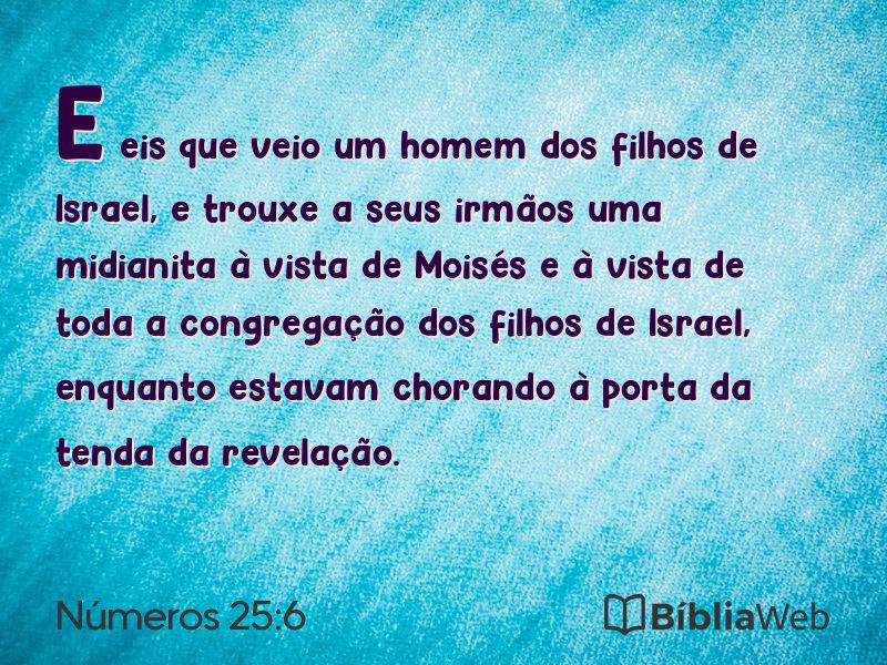 Números 25:6 em imagem para compartilhar