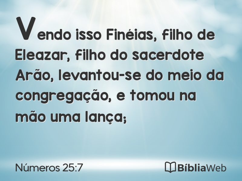Números 25:7 em imagem para compartilhar