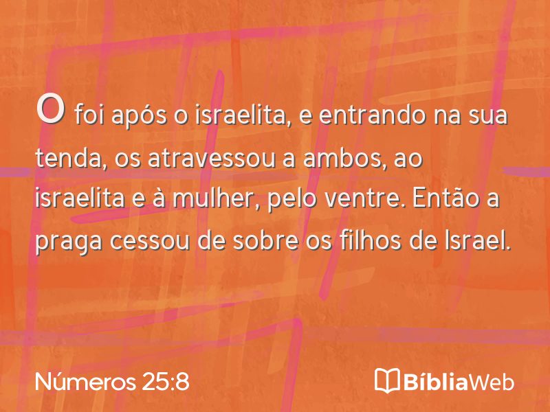 Números 25:8 em imagem para compartilhar