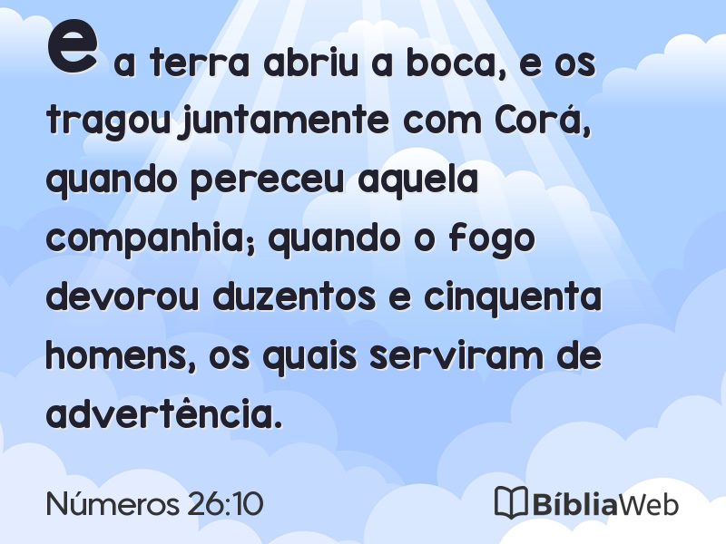 Números 26:10 em imagem para compartilhar