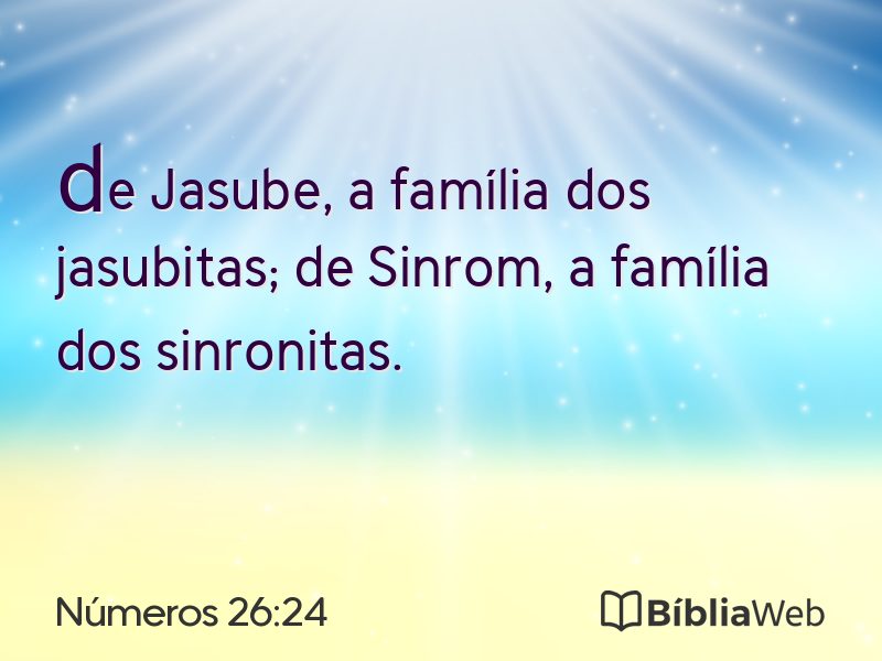 Números 26:24 em imagem para compartilhar