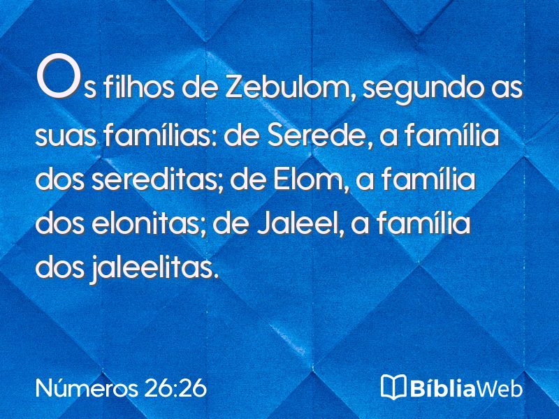 Números 26:26 em imagem para compartilhar