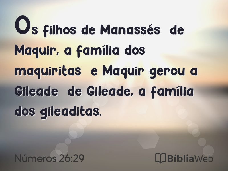 Números 26:29 em imagem para compartilhar