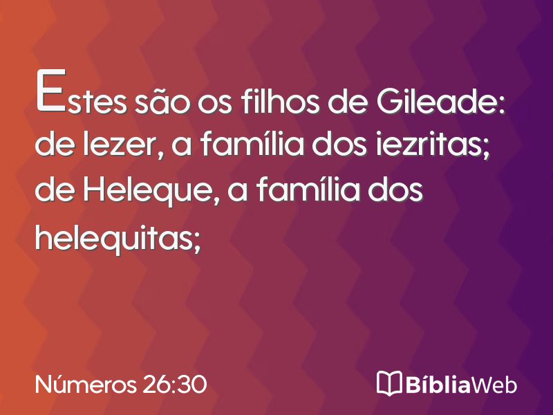 Números 26:30 em imagem para compartilhar
