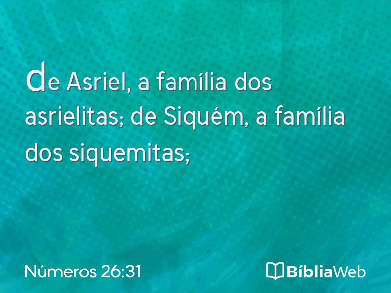 Números 26:31 em imagem para compartilhar