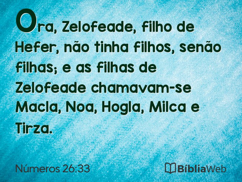 Números 26:33 em imagem para compartilhar