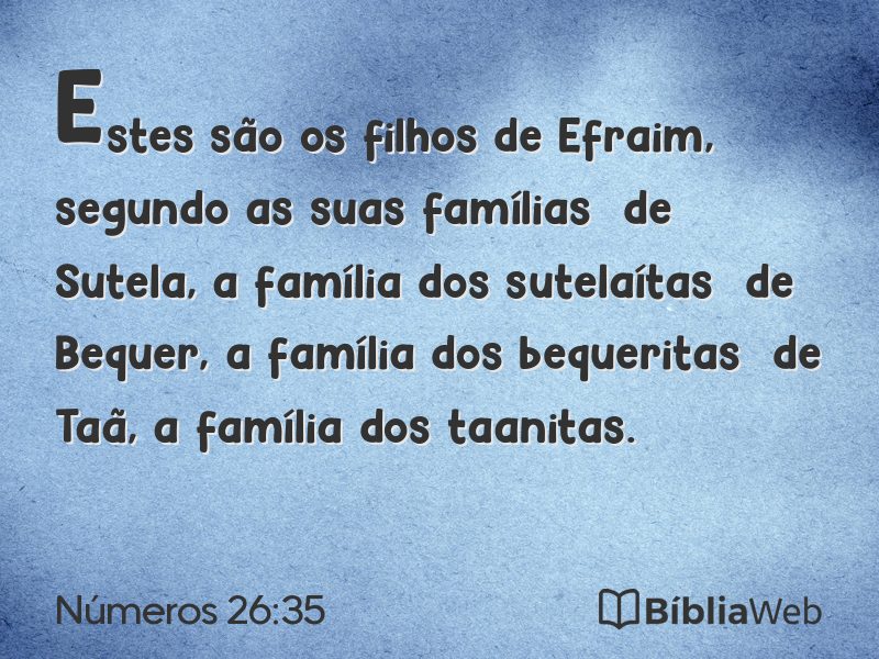 Números 26:35 em imagem para compartilhar