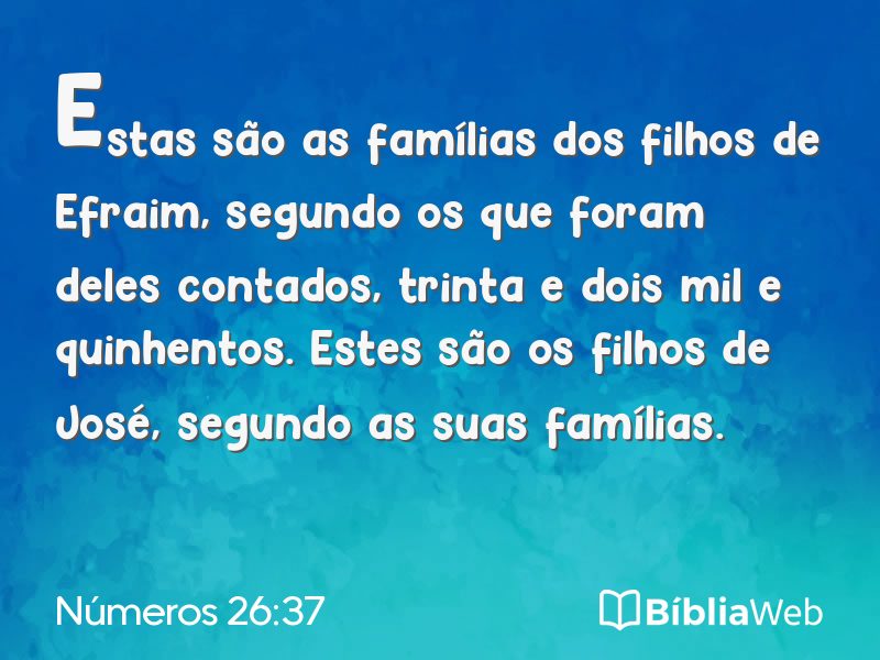 Números 26:37 em imagem para compartilhar