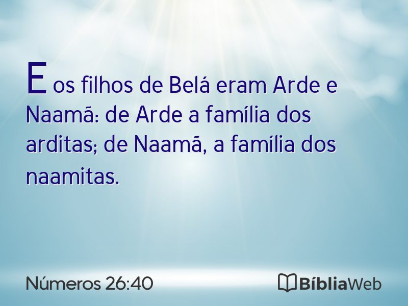 Números 26:40 em imagem para compartilhar