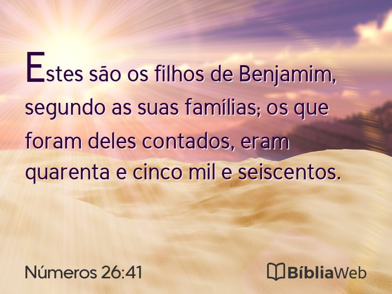 Números 26:41 em imagem para compartilhar