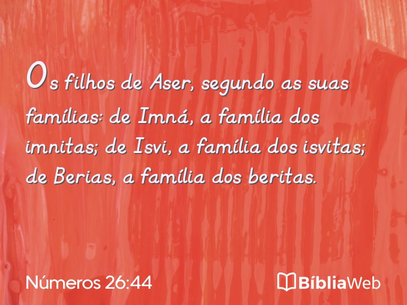 Números 26:44 em imagem para compartilhar