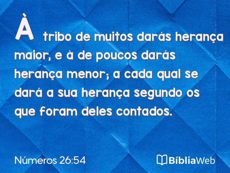 Números 26:54 em imagem para compartilhar