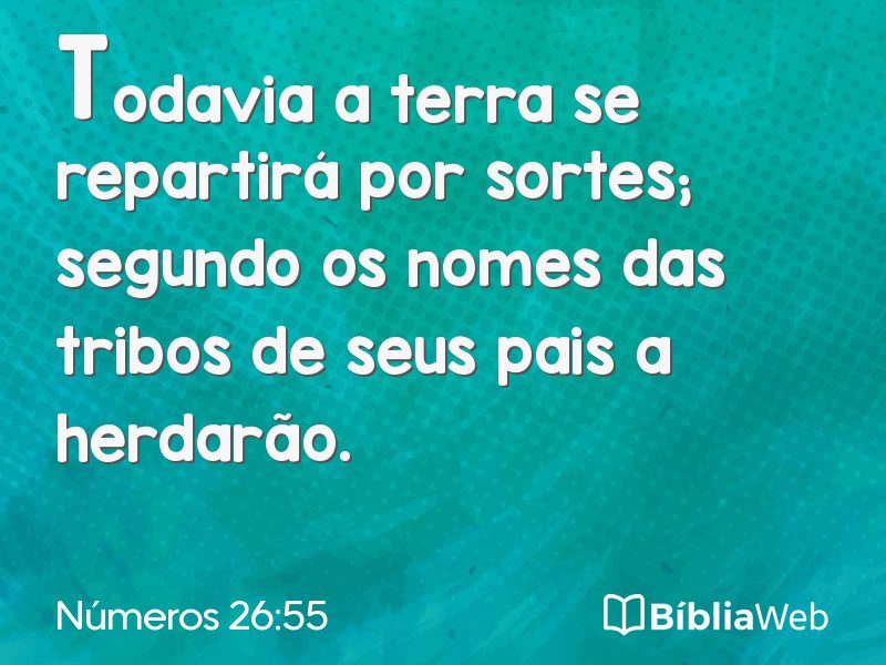 Números 26:55 em imagem para compartilhar
