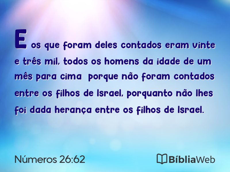 Números 26:62 em imagem para compartilhar