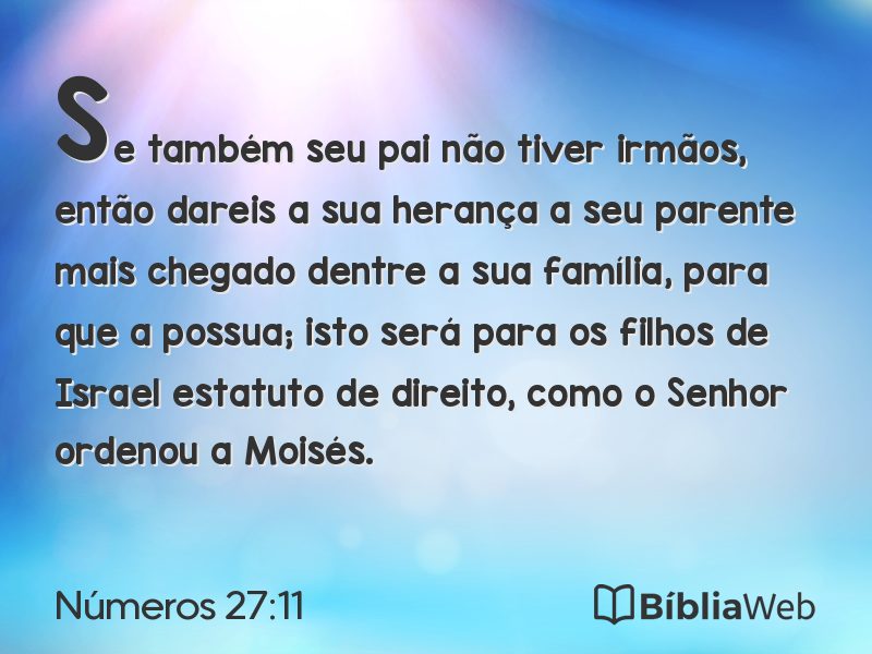 Números 27:11 em imagem para compartilhar