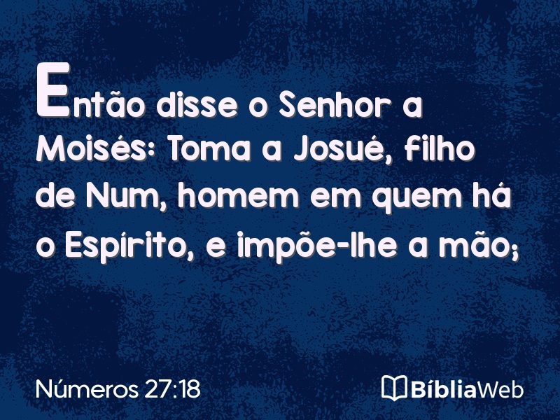 Números 27:18 em imagem para compartilhar