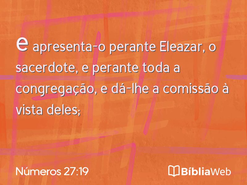 Números 27:19 em imagem para compartilhar