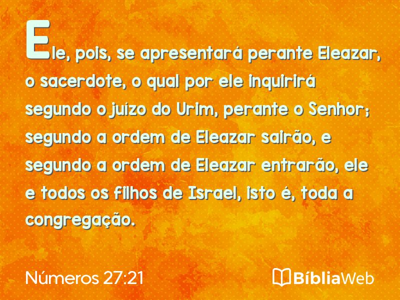 Números 27:21 em imagem para compartilhar