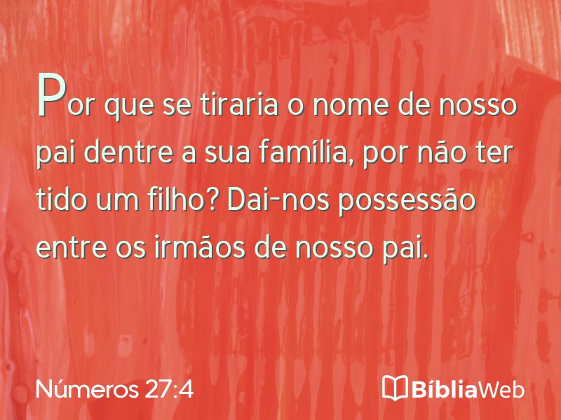 Números 27:4 em imagem para compartilhar