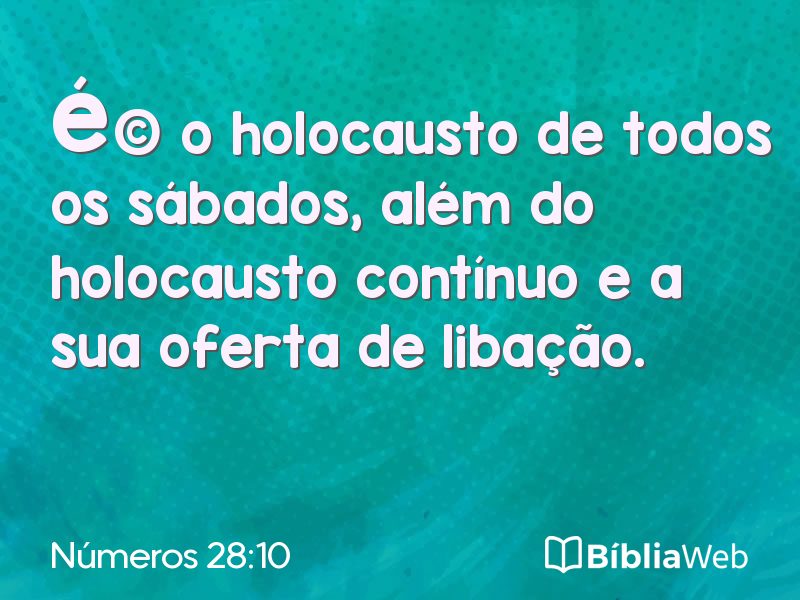 Números 28:10 em imagem para compartilhar