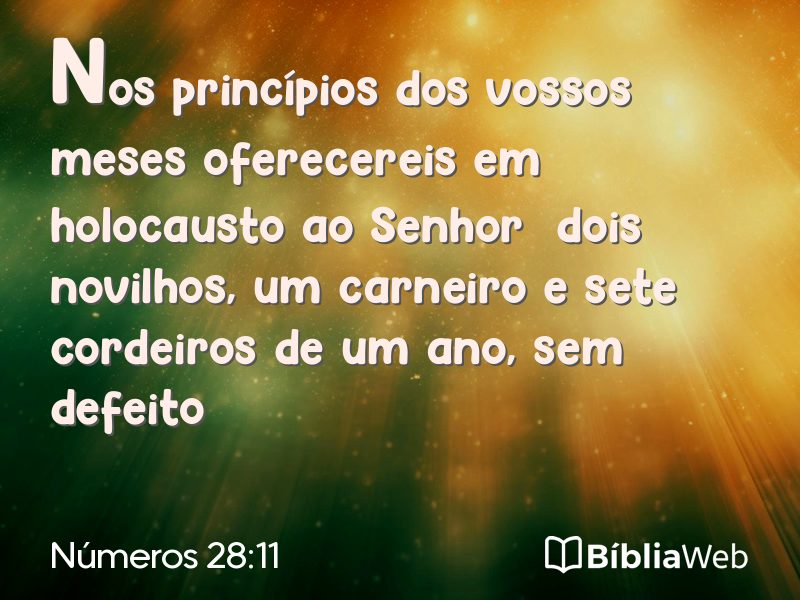 Números 28:11 em imagem para compartilhar