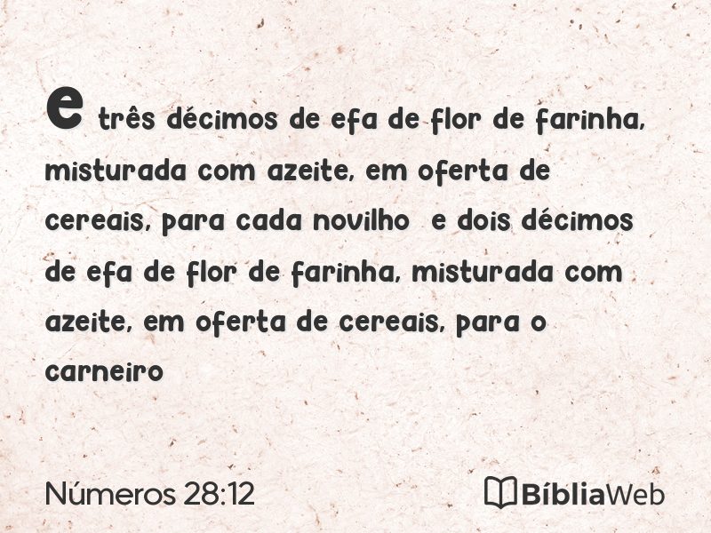 Números 28:12 em imagem para compartilhar