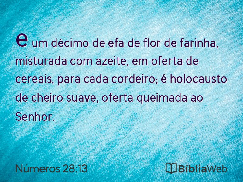 Números 28:13 em imagem para compartilhar
