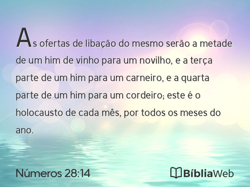 Números 28:14 em imagem para compartilhar