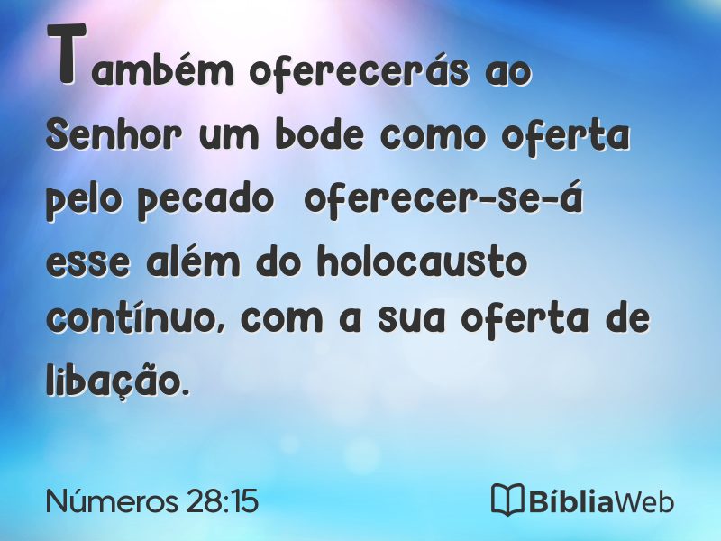 Números 28:15 em imagem para compartilhar