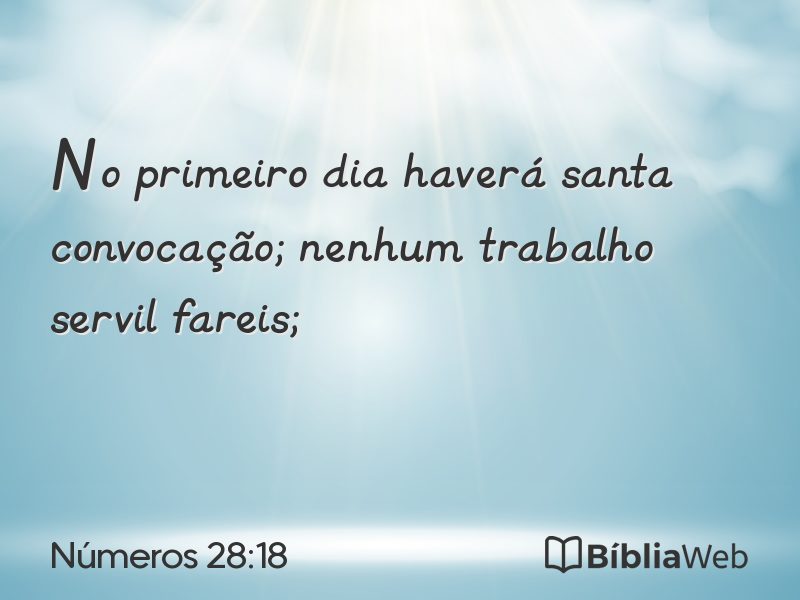 Números 28:18 em imagem para compartilhar