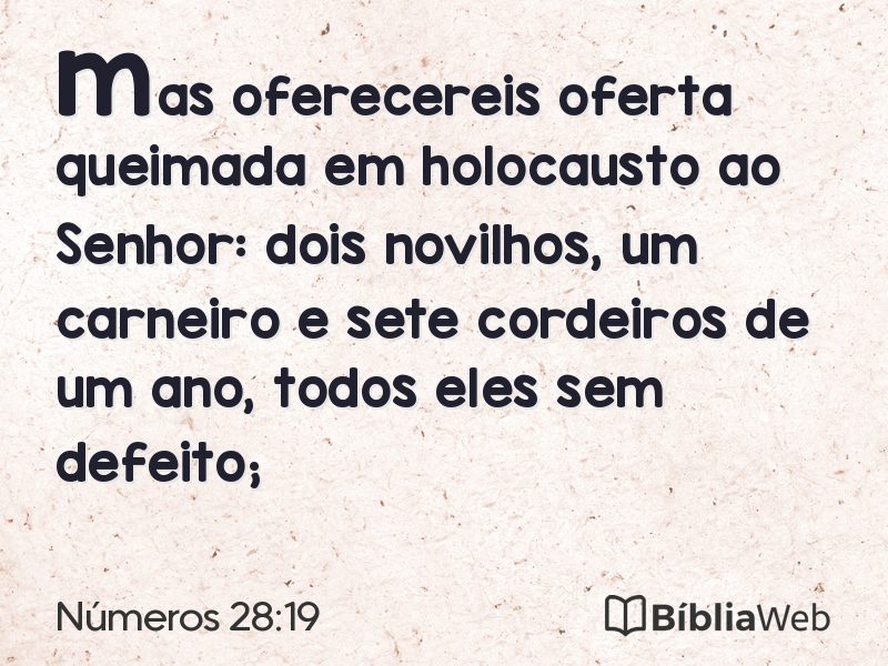 Números 28:19 em imagem para compartilhar