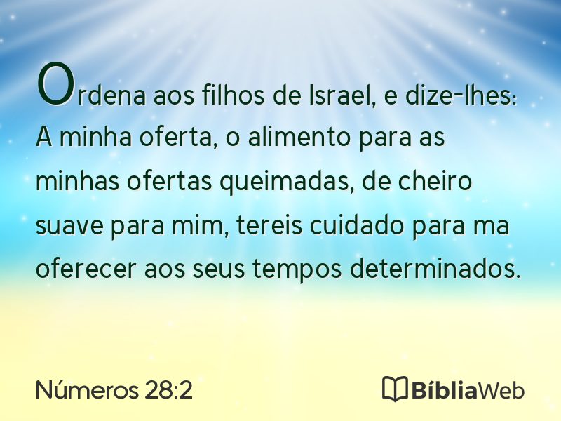 Números 28:2 em imagem para compartilhar
