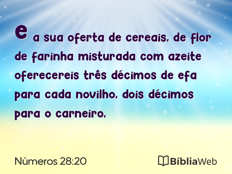 Números 28:20 em imagem para compartilhar