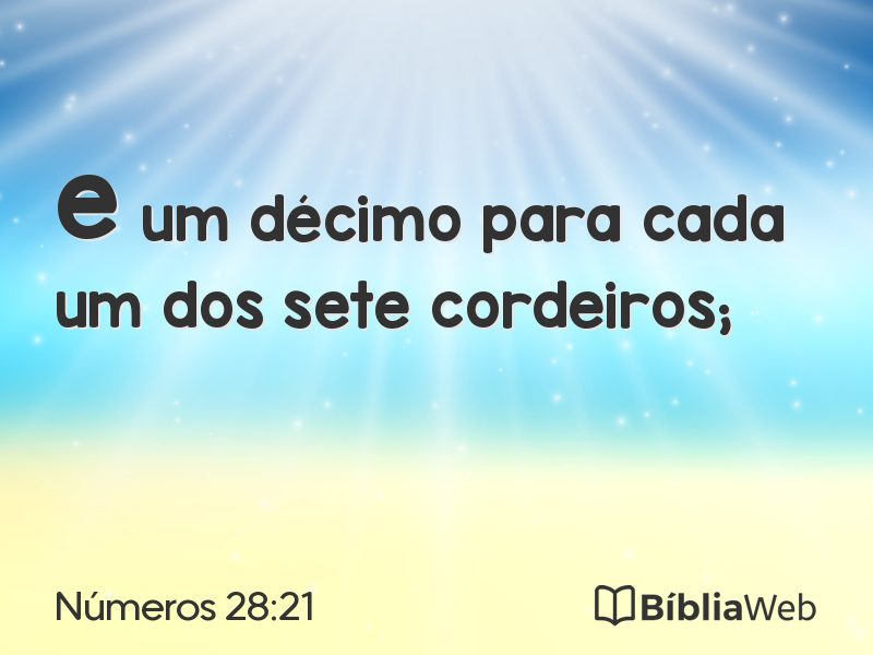 Números 28:21 em imagem para compartilhar