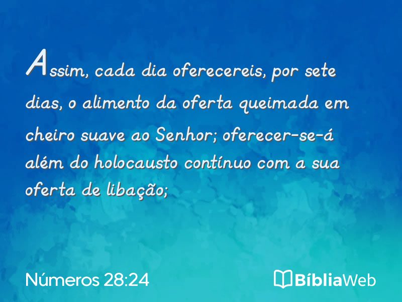 Números 28:24 em imagem para compartilhar