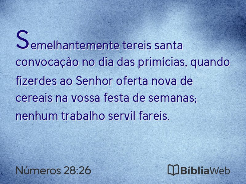 Números 28:26 em imagem para compartilhar
