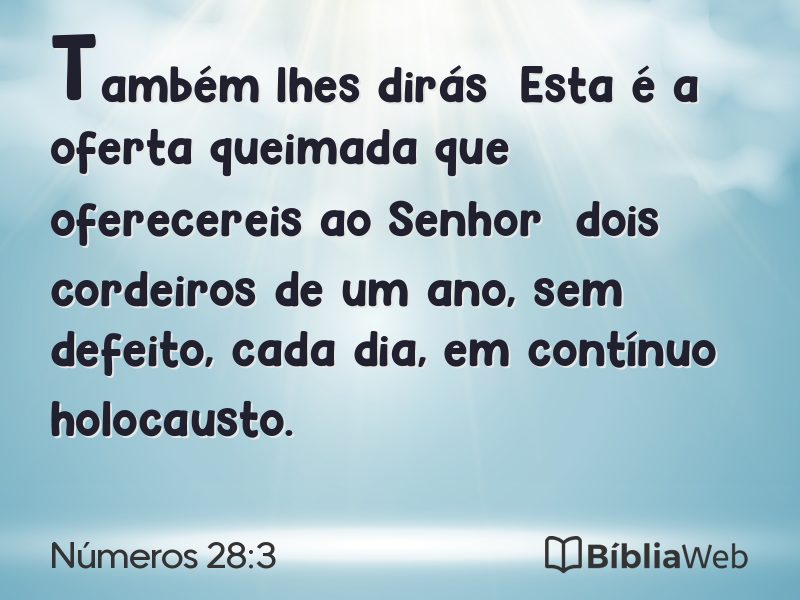 Números 28:3 em imagem para compartilhar