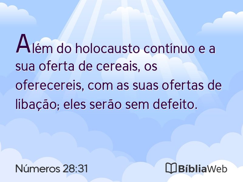 Números 28:31 em imagem para compartilhar