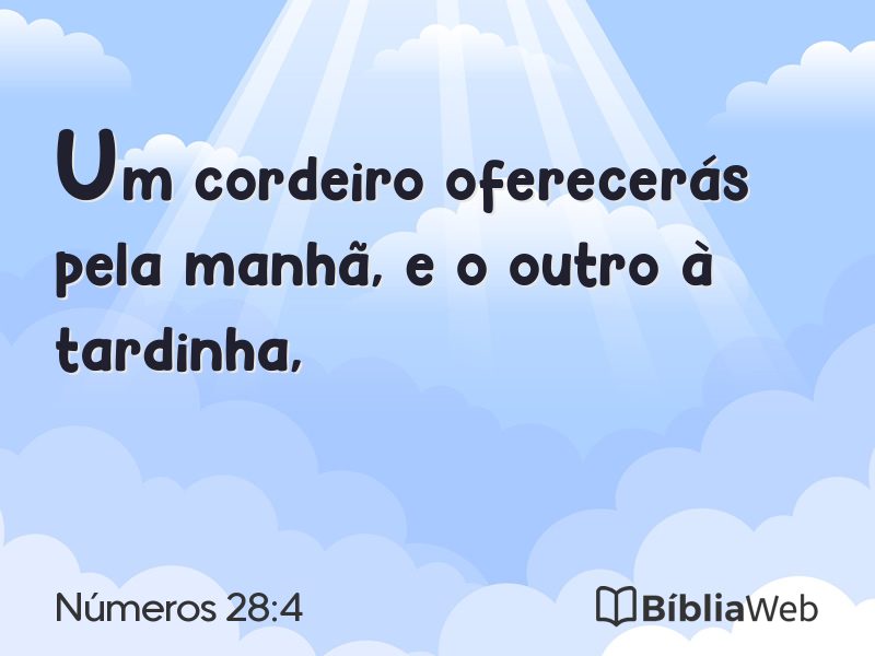 Números 28:4 em imagem para compartilhar