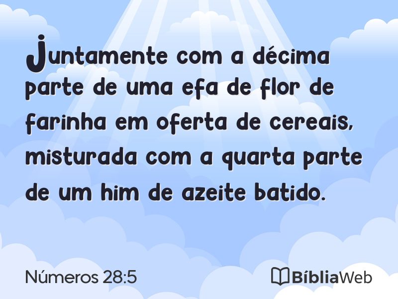 Números 28:5 em imagem para compartilhar