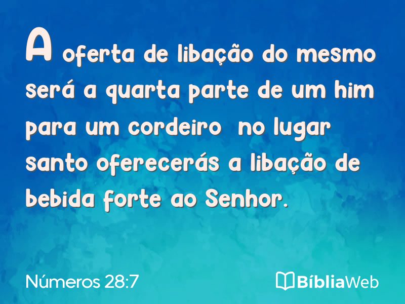 Números 28:7 em imagem para compartilhar